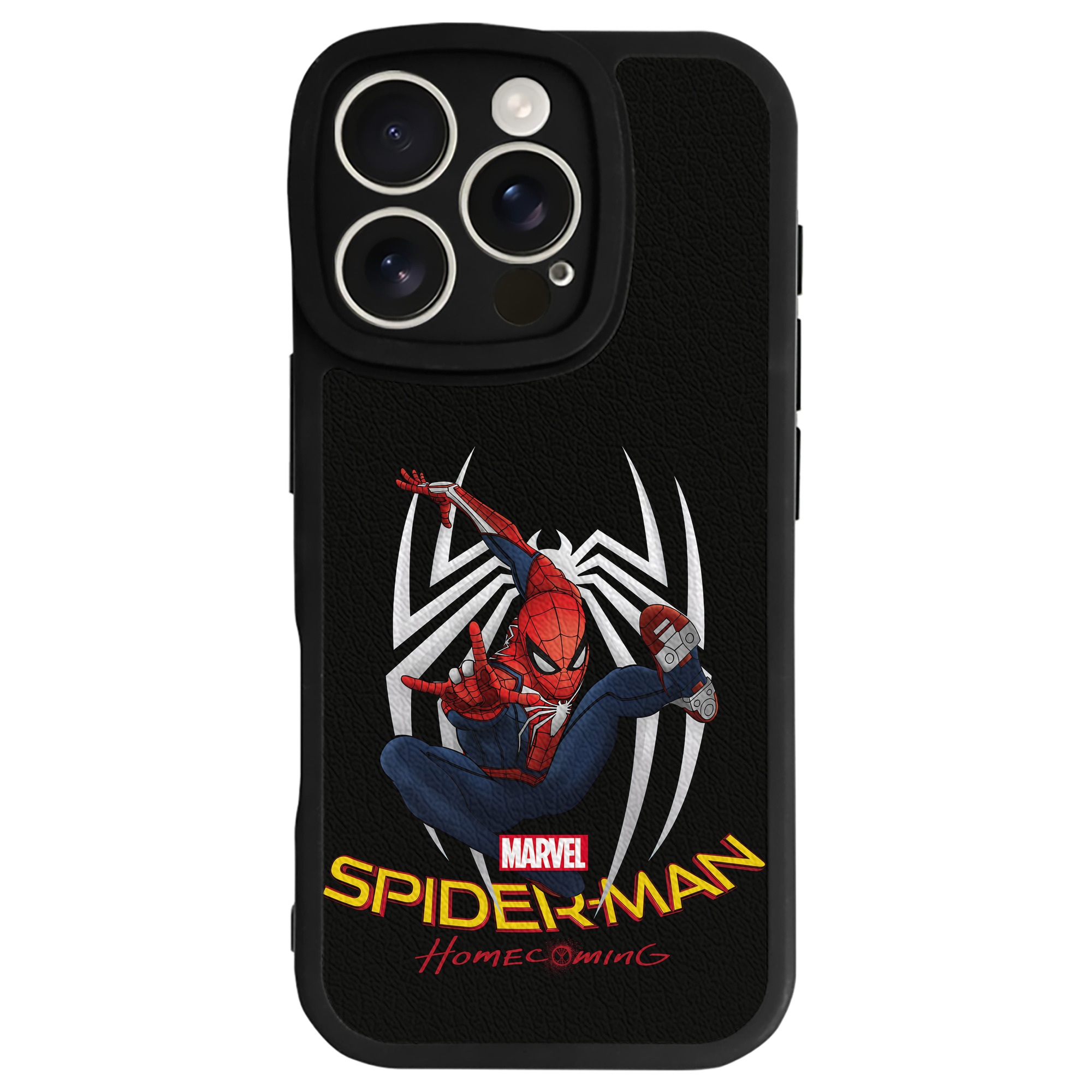 Spider Man スパイダーマン 【iPhone 16シリーズ対応】シリコンスマホケース（レザー調） 材質：シリコン